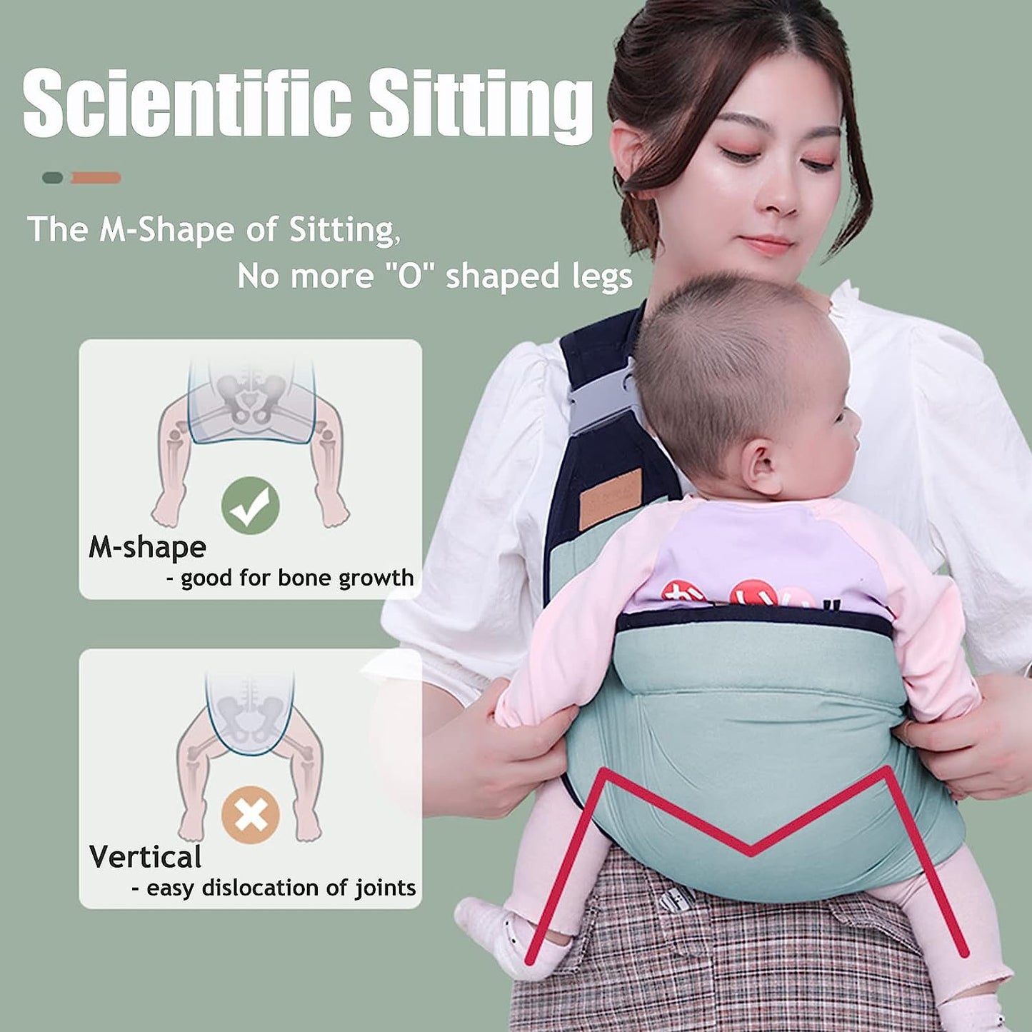 Breathable Baby Carrier with Clip 3D Mesh Baby Carrier for Newborns and Children Up to 20 kg
