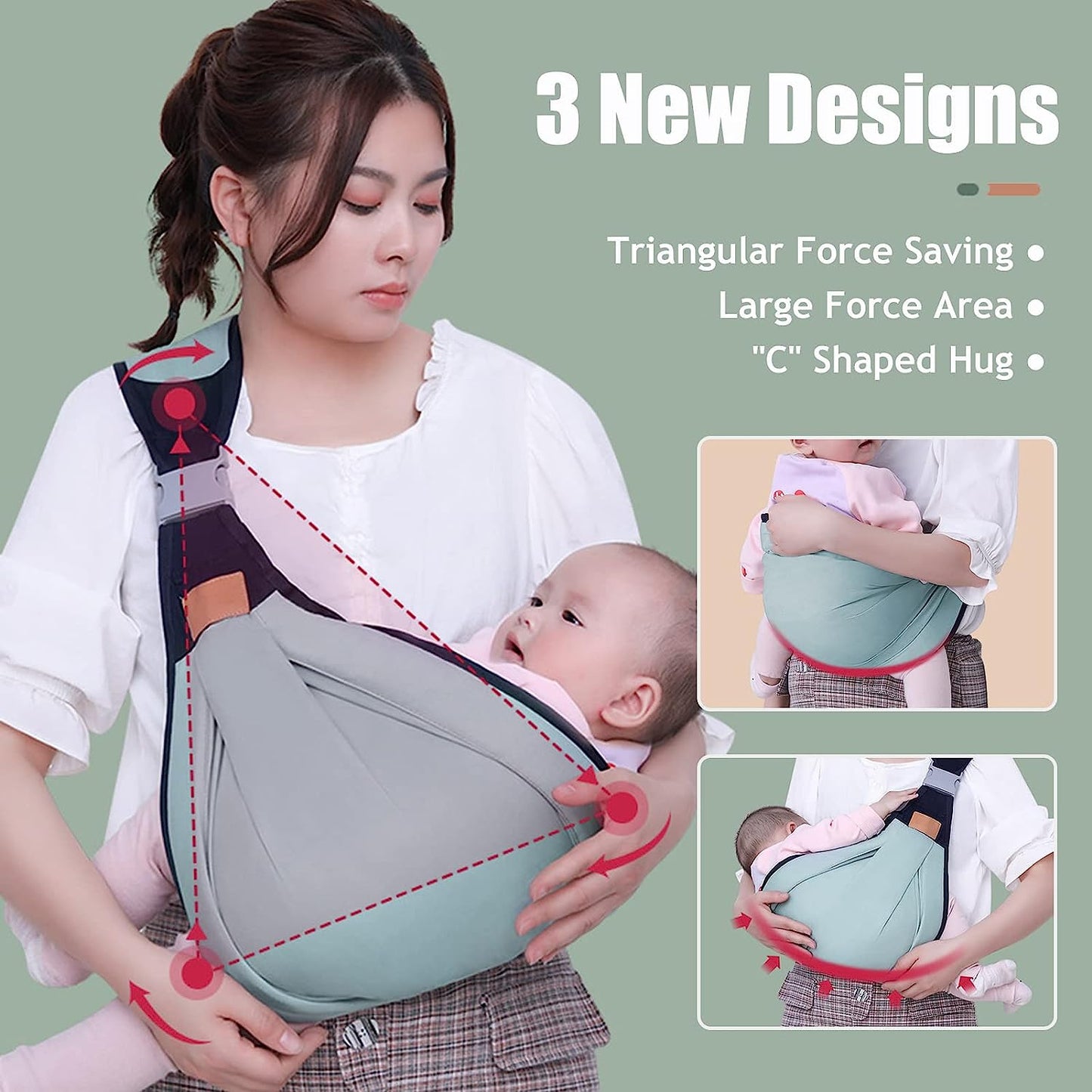 Breathable Baby Carrier with Clip 3D Mesh Baby Carrier for Newborns and Children Up to 20 kg