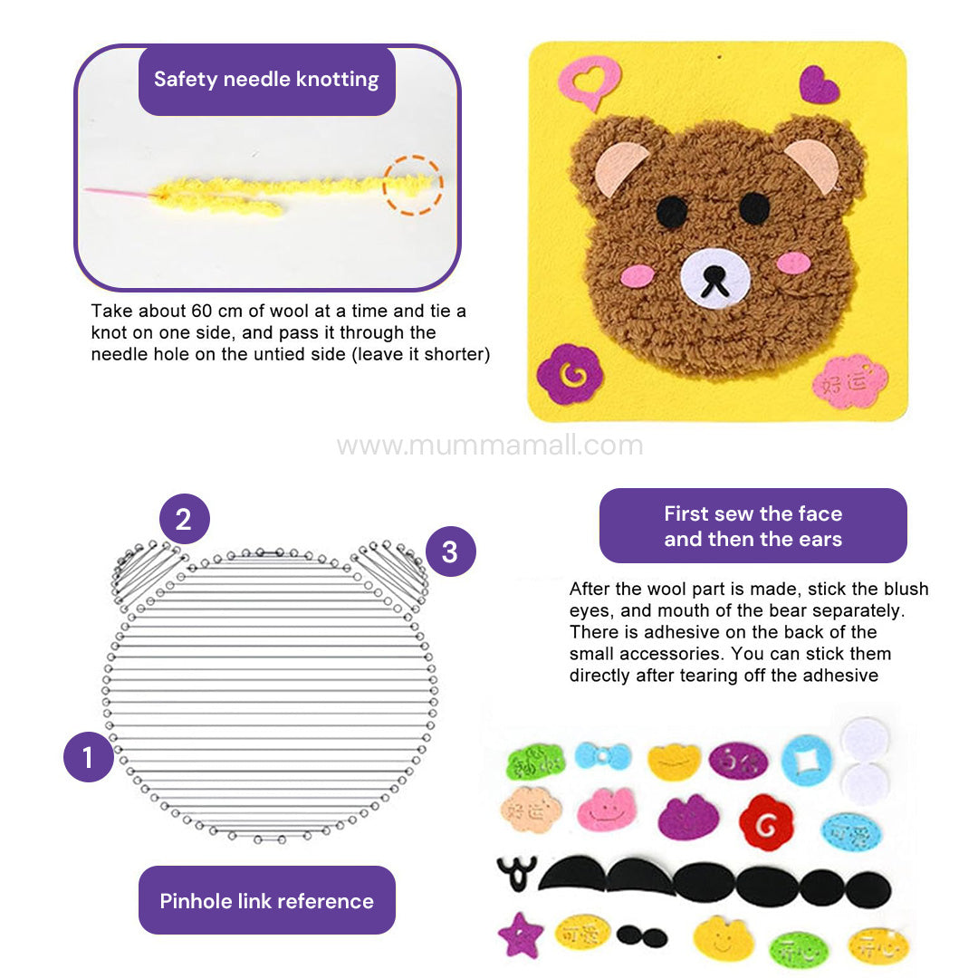 Needle Art Kit – DIY Creative Craft Set for Kids (Ages 3+) | Boosts Creativity, Focus & Hand-Eye Coordination (Buy 1 Get 1 FREE)