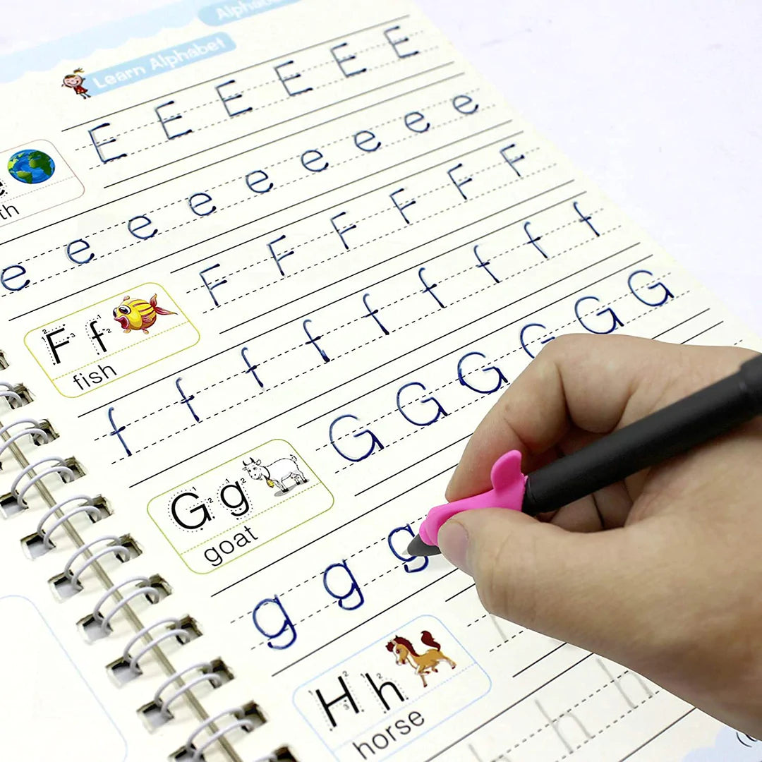 Reusable Magic Book Combo - Buy 1 set & Get 1 set FREE ( 8 Book + 20 Refill+2 Pen+2 Grip )
