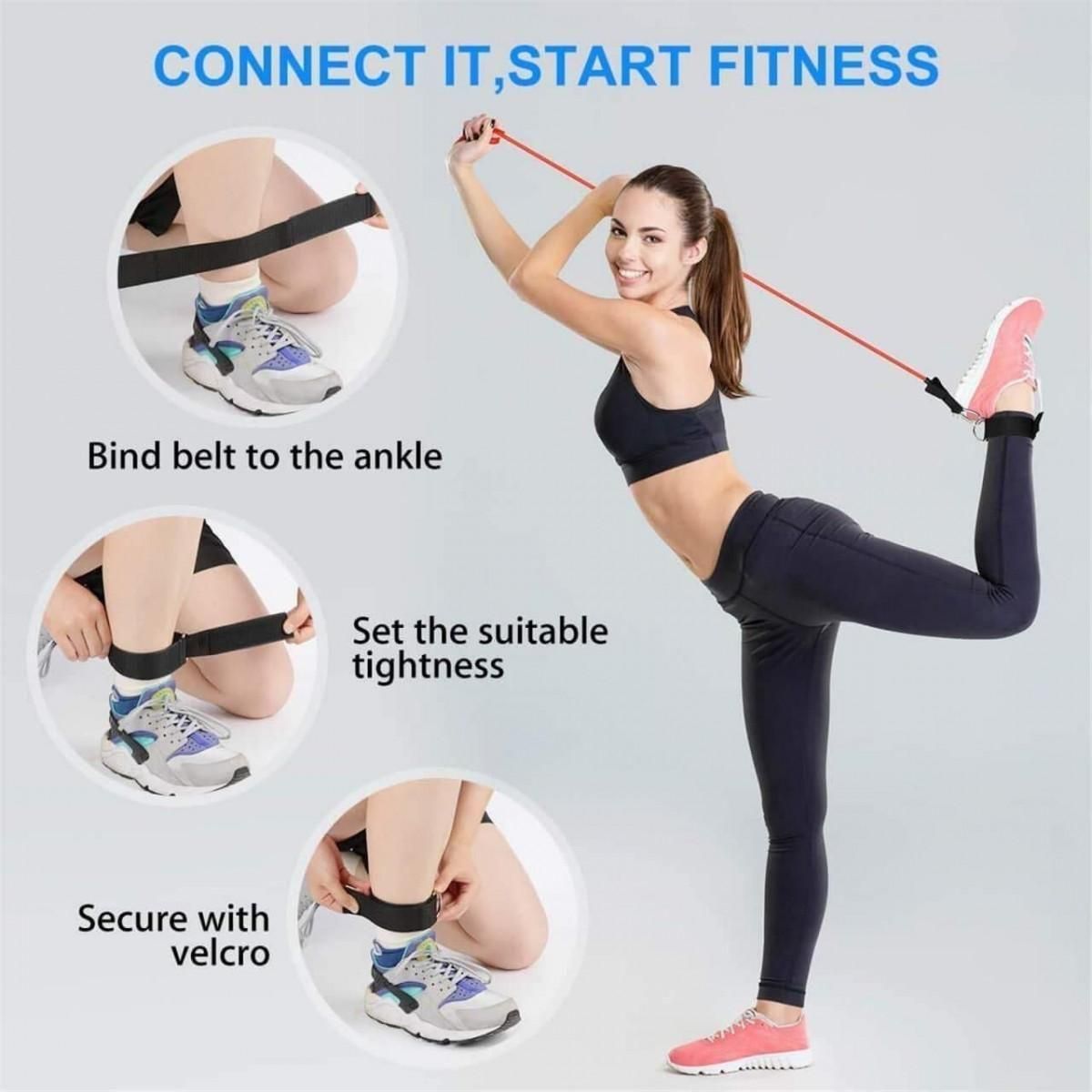 Fitness Bands-Workout Bands with Handles, Door Anchor, Ankle Straps, Training Tubes Practical Exercise Bands, Training Equipment for Arm Leg Training Gym Home Exercises