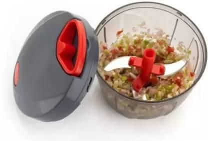 Chopper- 750ml Plastic Vegetable Chopper with 4 Blades