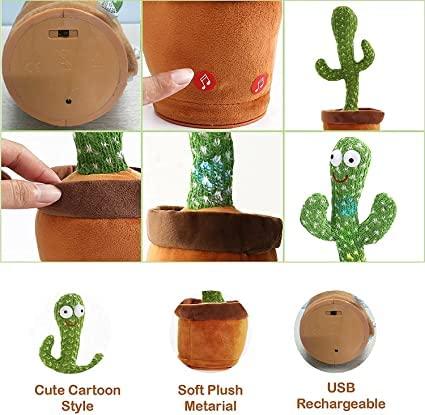 Dancing Cactus Toy Talking+Singing+Dancing+Recording+LED