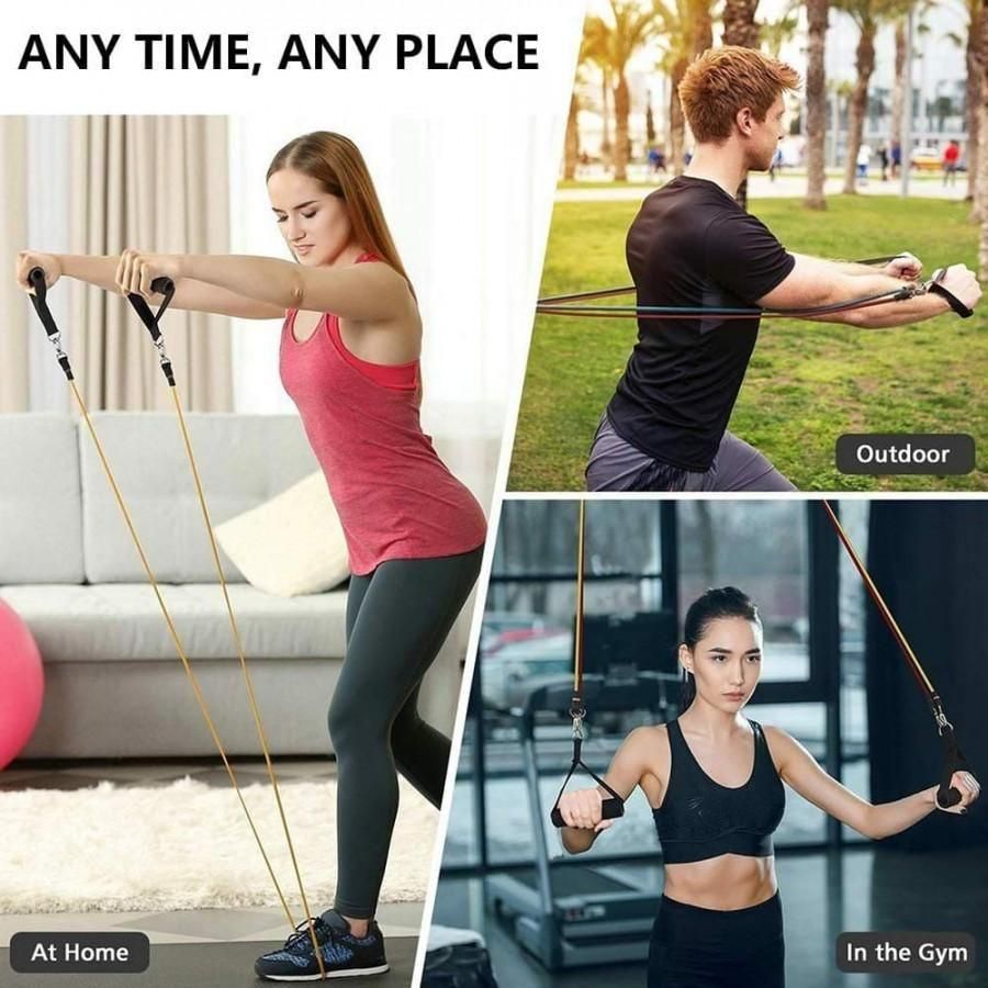 Fitness Bands-Workout Bands with Handles, Door Anchor, Ankle Straps, Training Tubes Practical Exercise Bands, Training Equipment for Arm Leg Training Gym Home Exercises