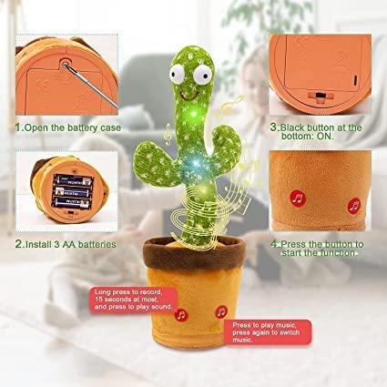 Dancing Cactus Toy Talking+Singing+Dancing+Recording+LED