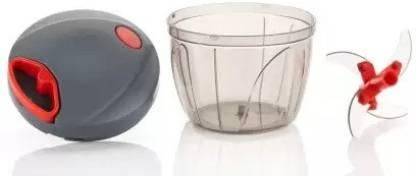 Chopper- 750ml Plastic Vegetable Chopper with 4 Blades