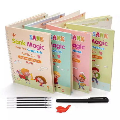 Reusable Magic Book Combo - Buy 1 set & Get 1 set FREE ( 8 Book + 20 Refill+2 Pen+2 Grip )