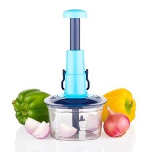 Food Chopper , Steel Large Manual Hand-Press Vegetable Chopper Mixer Cutter to Cut