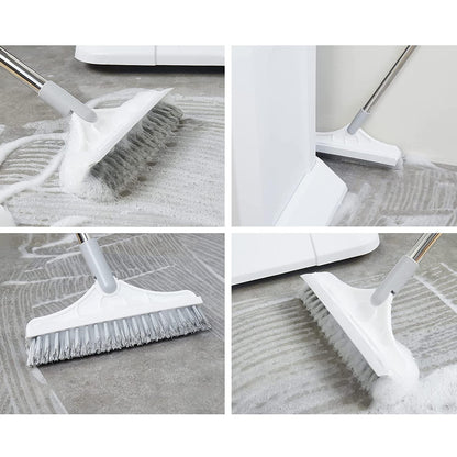 Floor Brush- 2 In 1 Long Handle Wiper Stiff Bristle Floor Brush