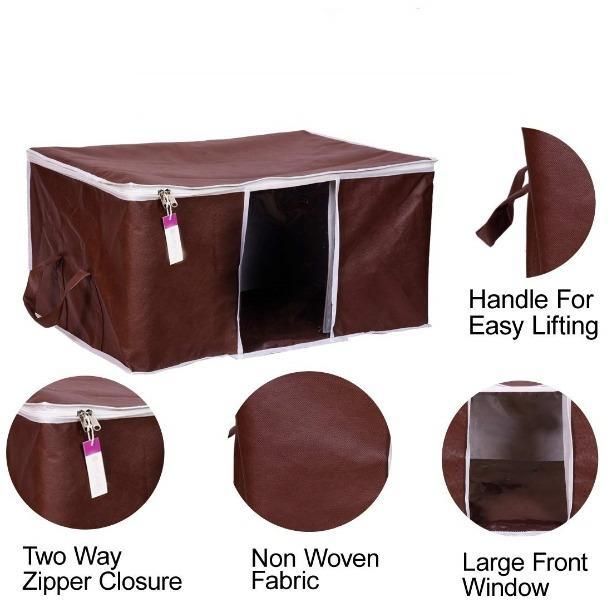 Storage Organizer- Solid Non Woven Storage Organizer (Set of 3)