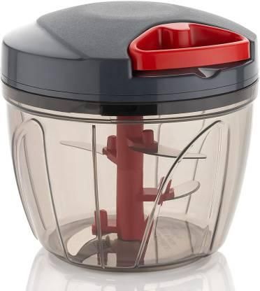 Chopper- 750ml Plastic Vegetable Chopper with 4 Blades