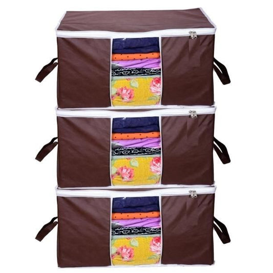 Storage Organizer- Solid Non Woven Storage Organizer (Set of 3)